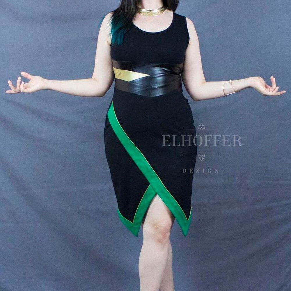 Elhoffer Design Mischief Sheath Dress Size Medium Loki